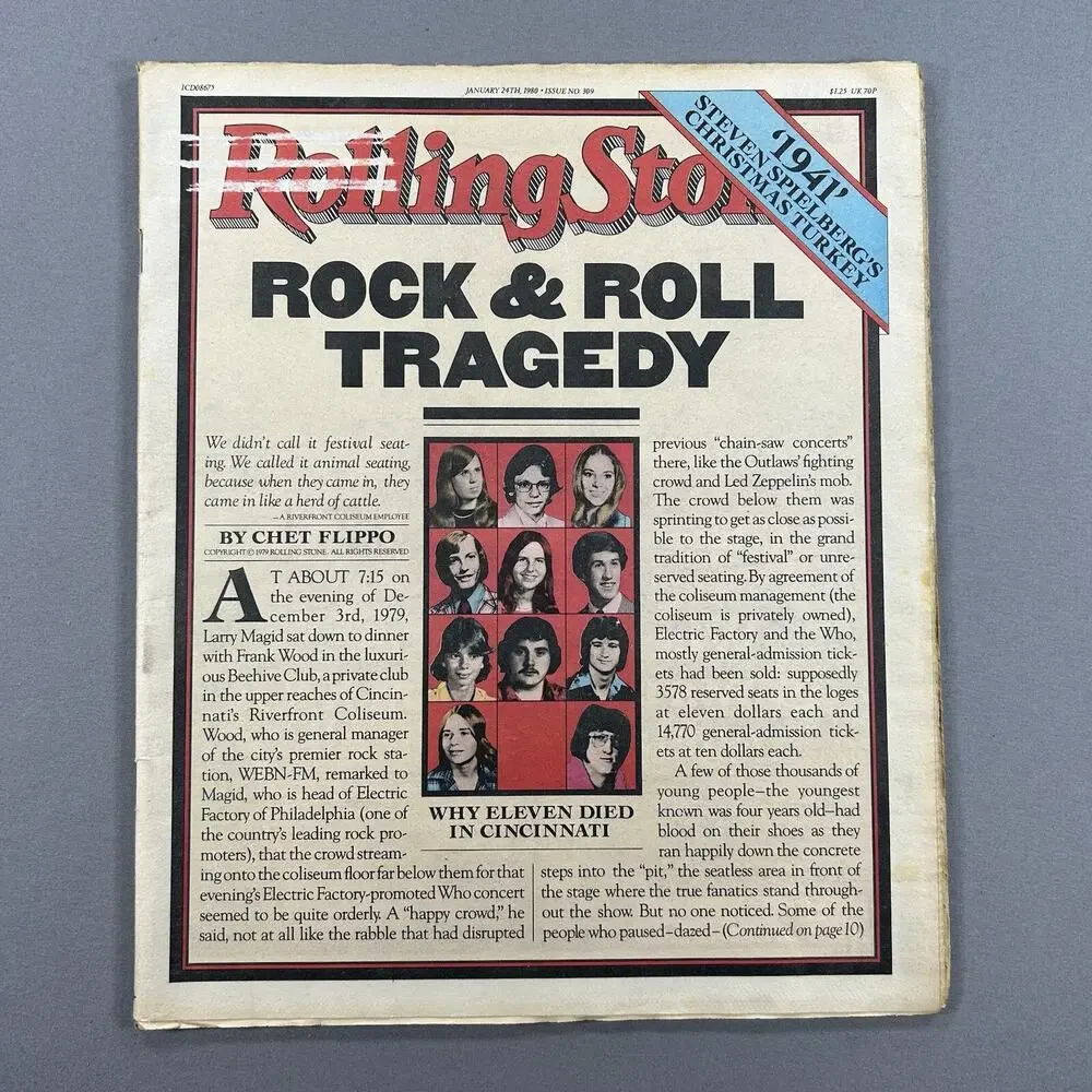 Rolling Stone Magazine Issue 309 Jan 24 1980 Rock & Roll Tragedy Music Vintage